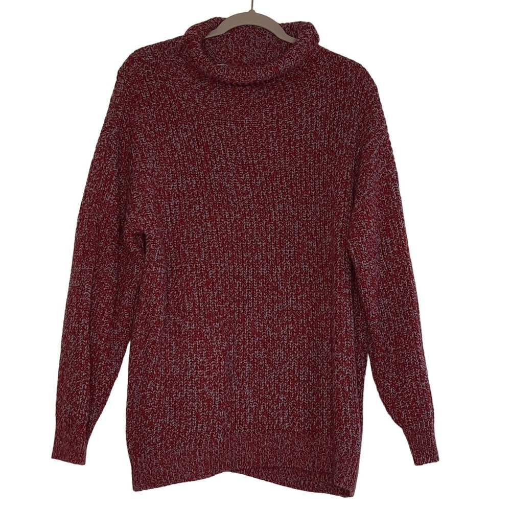 American Rag Sweater Women's Large Red & Light Purple Oversized Comfy Winter